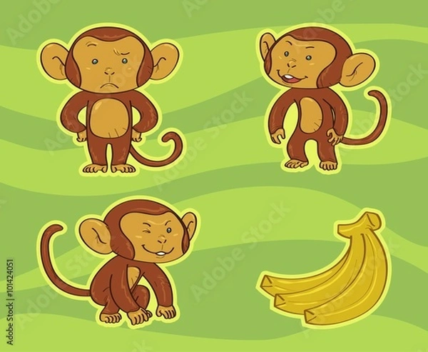 Fototapeta Monkey Vector Pack