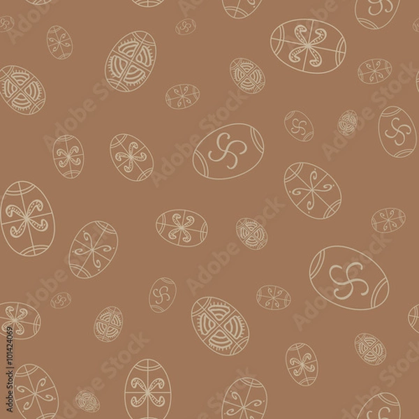 Fototapeta Easter seamless pattern. Eggs design. Easter seamless background