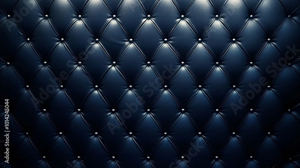 Fototapeta Elegant blue tufted leather background