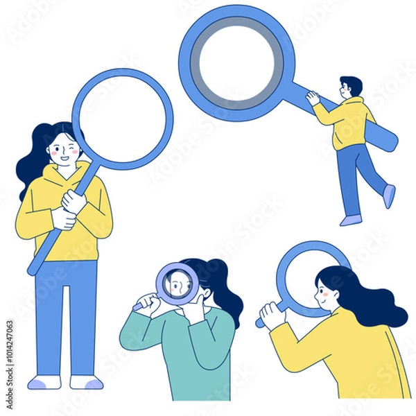 Obraz magnifier, search, statistics, analysis, design, network, magnification, engineer, character, person, vector