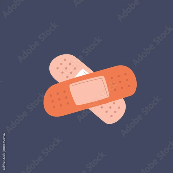 Obraz crosses band aids in flat vector design.