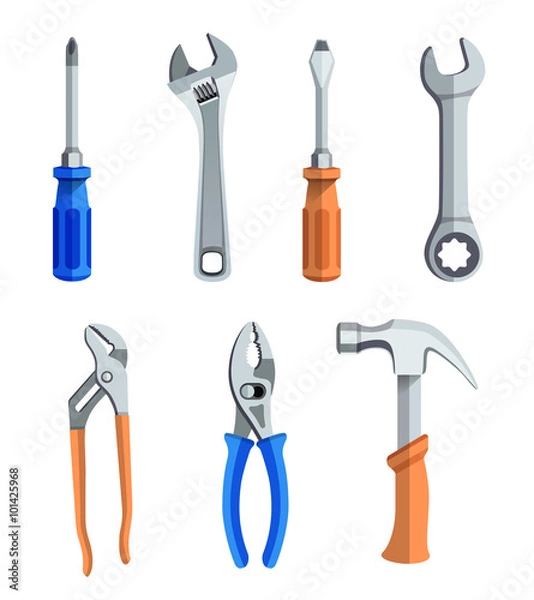 Obraz Repair tools flat icons set