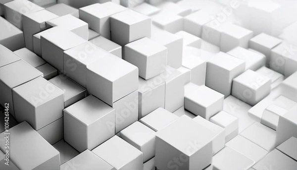 Fototapeta Abstract white cube pattern
