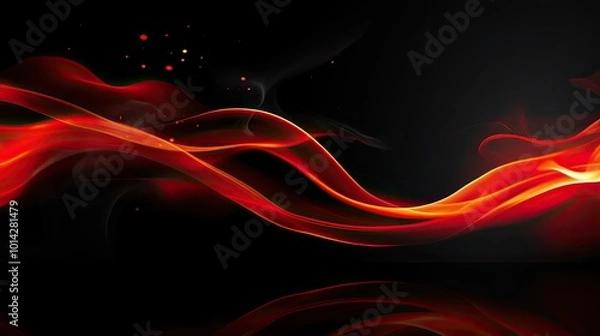 Fototapeta Abstract red and black wave pattern background.