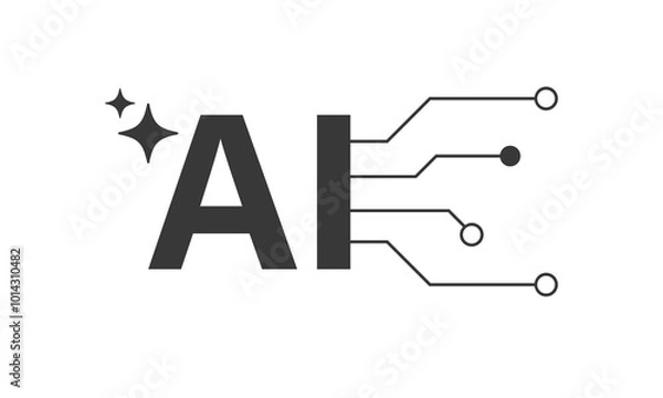 Fototapeta Generate AI, Artificial Intelligence Logo. Ai logo Concept. Vector symbol