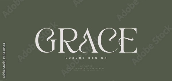 Obraz Modern elegant beauty font alphabet logo. Typography beautiful minimal classic luxury letter serif fonts fashion wedding vintage retro logos. vector illustration