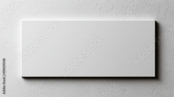 Obraz Blank White Canvas on White Wall Mockup   Modern Minimalist Design