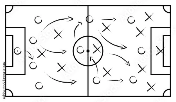 Obraz Soccer cup formation and tactic . board with football game strategy