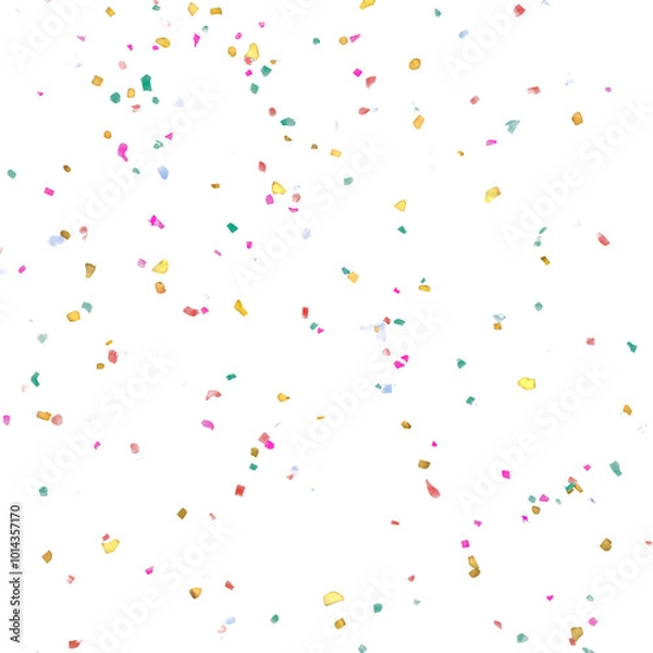 Fototapeta Bright and colorful confetti scattered against a transparent background, perfect for adding a festive touch to party invitations, celebration graphics, and event designs.


