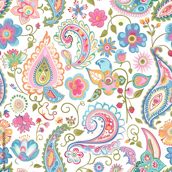Obraz Beautiful Paisley Seamless Tender Pattern