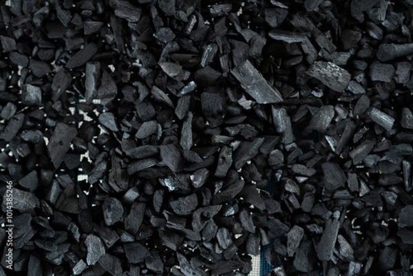 Fototapeta Detail of charcoal with dark vibe