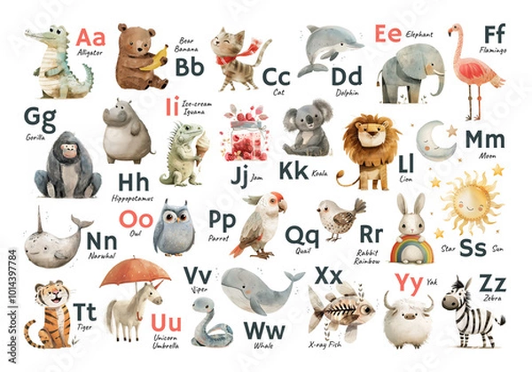 Fototapeta A poster for a nursery or preschool classroom featuring
