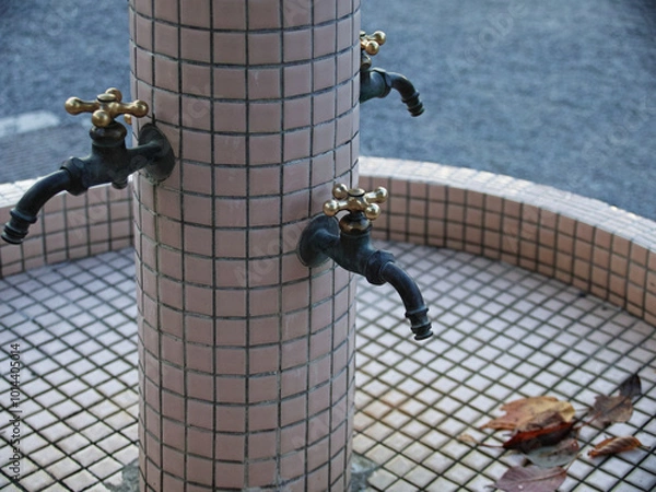 Obraz レトロな蛇口の水飲み場