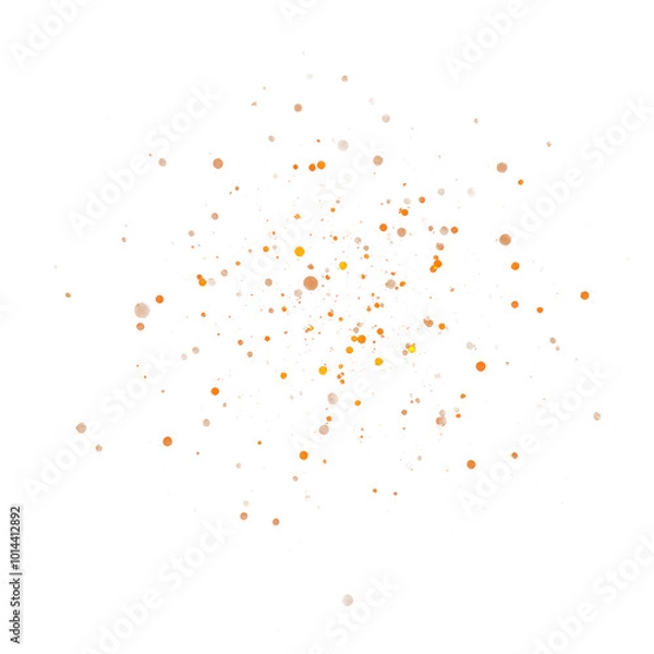 Fototapeta Abstract glowing orange dust particles, noise, and grain on a transparent background. Ideal for glow effects, cosmic illustrations, or adding texture and depth to space-themed designs