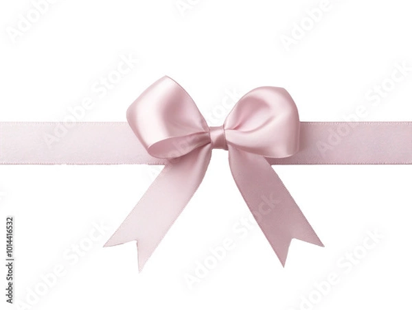 Obraz Pink Flowing Silk Ribbon on White Background - Isolated Transparent Design Element