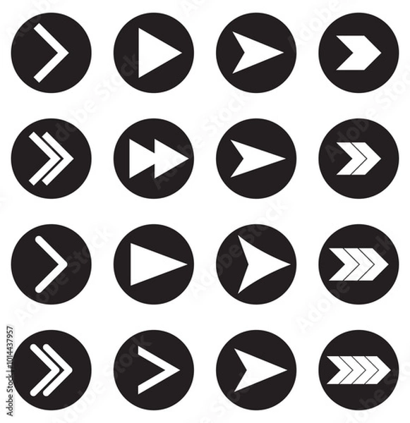 Fototapeta Arrows big black set icons, arrow icon, modern simple arrows, arrow vector collection cursor