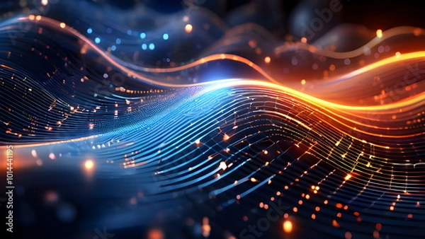 Fototapeta Abstract backdrop with information processing