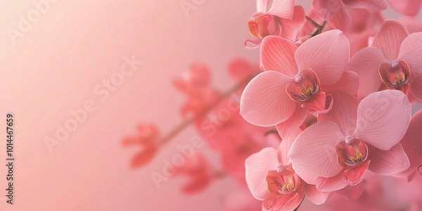 Fototapeta Elegant Pink Orchids on Textured Background