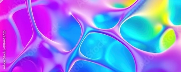 Fototapeta Colorful abstract pattern with fluid shapes and vibrant shades of pink and blue.