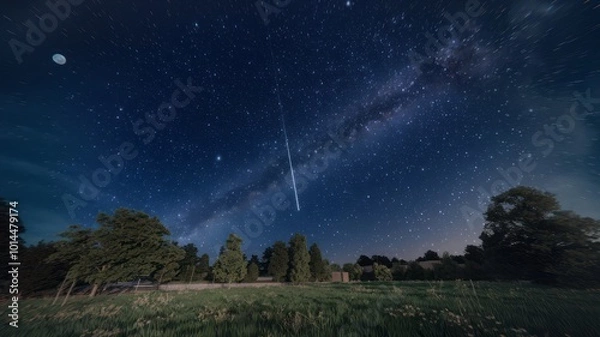Fototapeta  the magic of a starry night, perfect for projects related to nature, tranquility, and adventure.