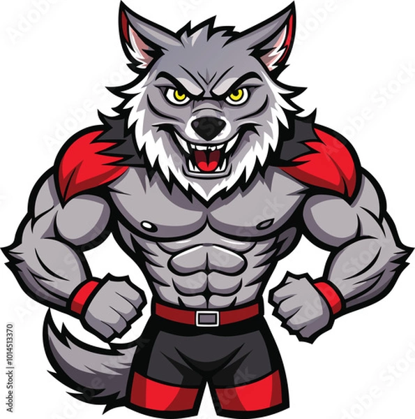 Obraz muscular wolf Vector