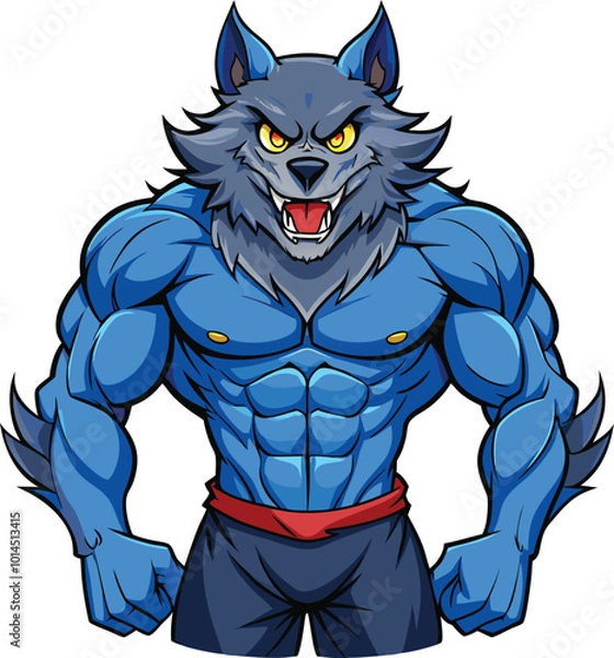 Obraz muscular wolf Vector
