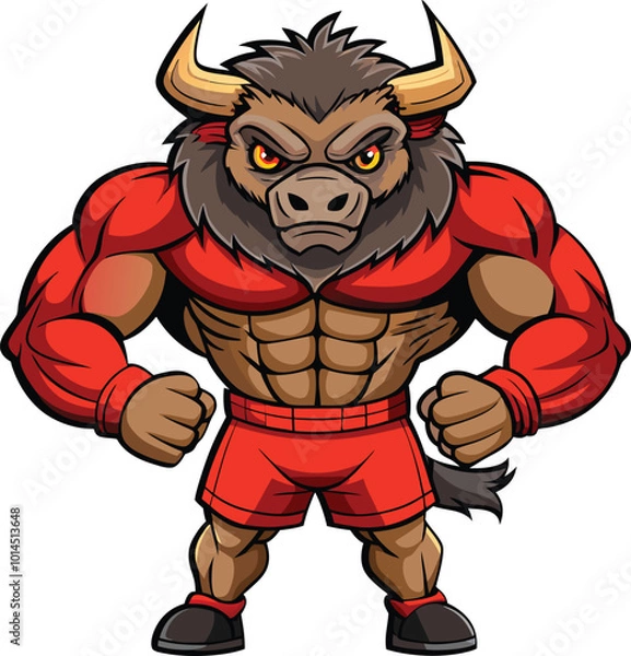 Obraz muscular wolf Vector