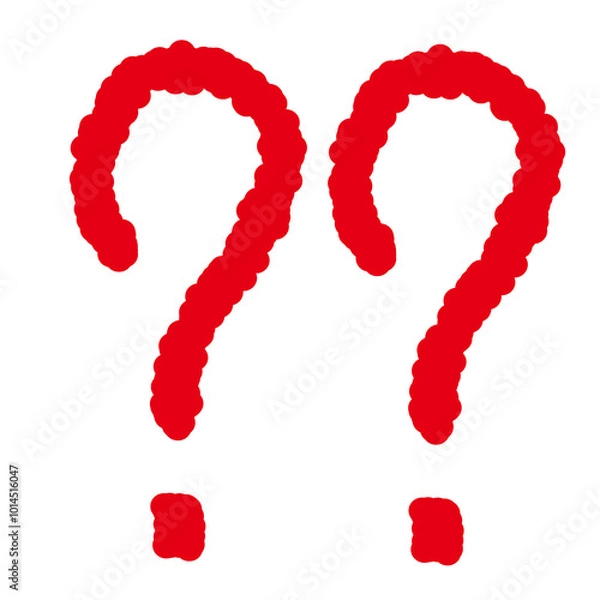 Obraz 手書きのシンプルな赤いはてなマーク ダブルクエスチョンマーク