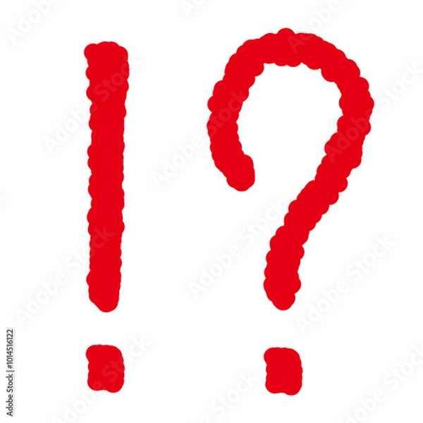 Obraz 手書き赤いエクスクラメーションクエスチョンマーク