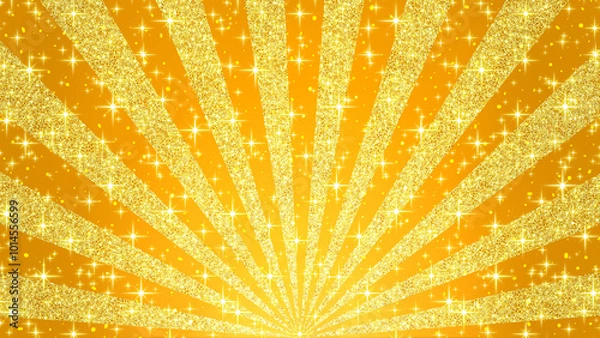 Obraz 集中線　金　ゴールド　素材　キラキラ　おしゃれ　サンバースト　ラメ　柄　キャンペーン　フェア　バーゲン　ギフト　初売り　年賀　正月　優勝　豪華　高級感　神秘的　幻想的　ファンタジー　光る　華やか　派手　エフェクト　ポスター　16:9