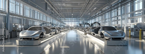 Fototapeta Modern Precision in Car Assembly