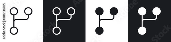 Obraz Code branch icons set. filled and line illustration