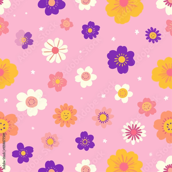 Fototapeta Pink Floral Seamless Pattern  
