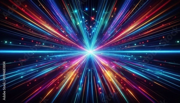 Obraz a laser lights shoot from the sky