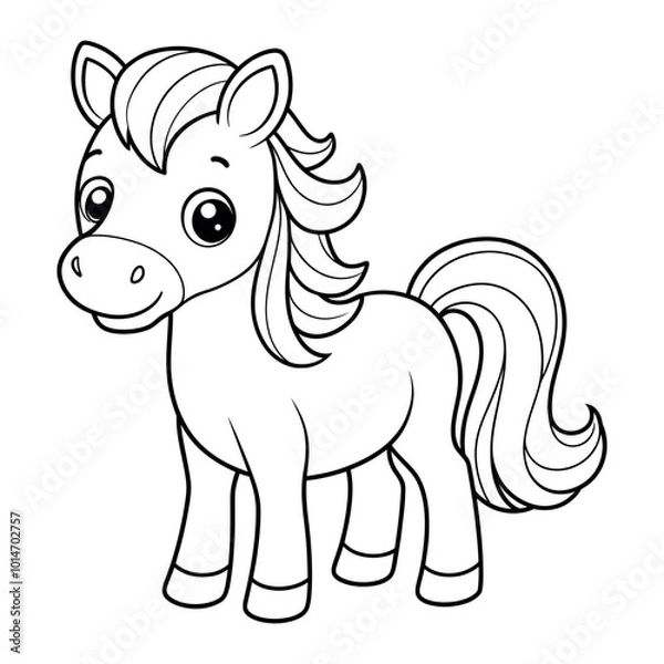 Fototapeta horse coloring page for kids