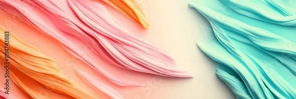 Obraz Colorful abstract waves of pink and blue create a dynamic, artistic background.