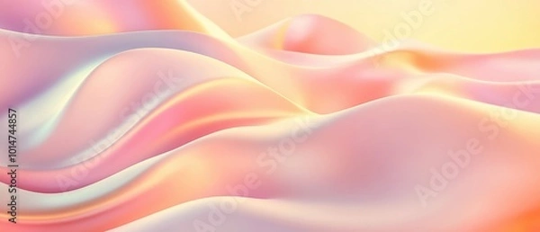 Fototapeta Soft pastel waves of fabric flow gently, creating a serene and dreamy atmosphere for backgrounds.