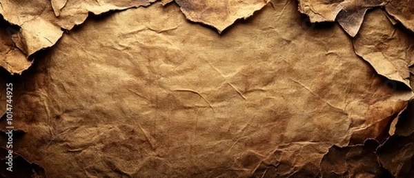 Obraz Textured background with crumpled brown paper, ideal for design projects or creative purposes.