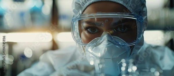 Obraz Close Up of a Scientist in a Lab