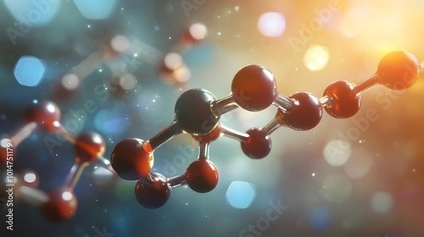 Obraz Chemical Structure Illustration of Aspartic Acid Molecule