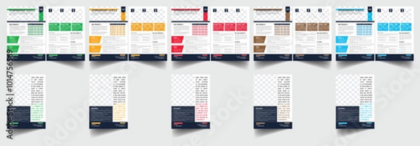 Obraz Technical Data Sheet layout template. Product Catalogue & modern a4 product catalog design template, Minimalist product brochure template design, A4 flyer, corporate flyer, business flyer, catalog