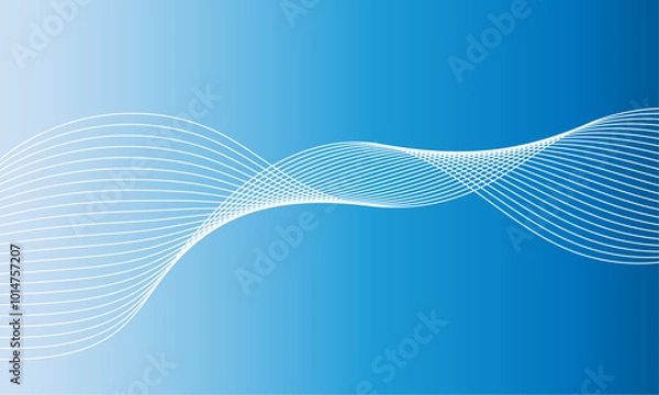 Obraz abstract blue wave lines background. blue background. background design for banner, poster, card and presentation. backgrounds