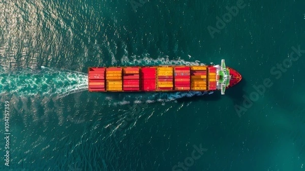 Fototapeta Ai technology revolutionizes global logistics for efficient international delivery and supply chains