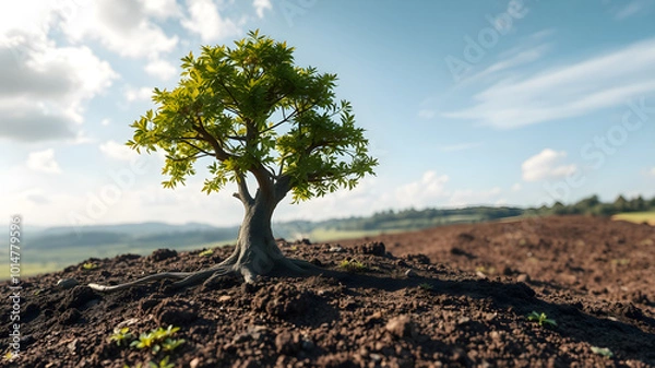 Fototapeta Concept day earth Save the world, save environment. Saving environment. AI generated image, ai.