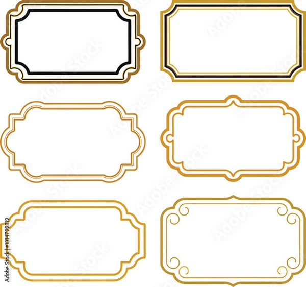 Obraz Vintage ornament frame. Decorative border frames, retro style divider: