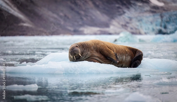 Obraz Walrus minding his own business on ice