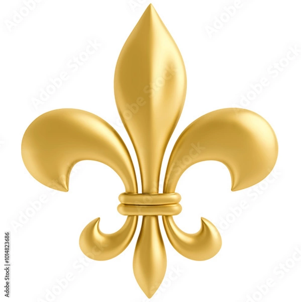 Obraz Gold metallic fleur-de-lis symbol isolated on transparent background