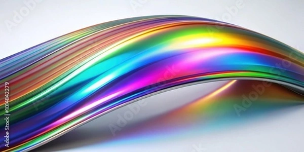 Fototapeta Rainbow chrome iridescent sweep for futuristic digital design projects, rainbow, chrome, iridescent,sweep