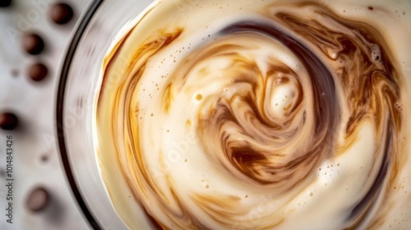 Fototapeta Swirling Mocha Delight: A Rich Blend of Coffee and Chocolate