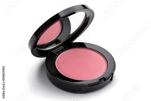 Obraz Makeup brushes and eye shadow isolated on white background